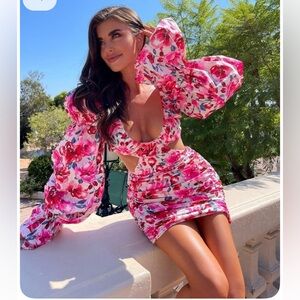 Club L London floral cutout mini dress size 8